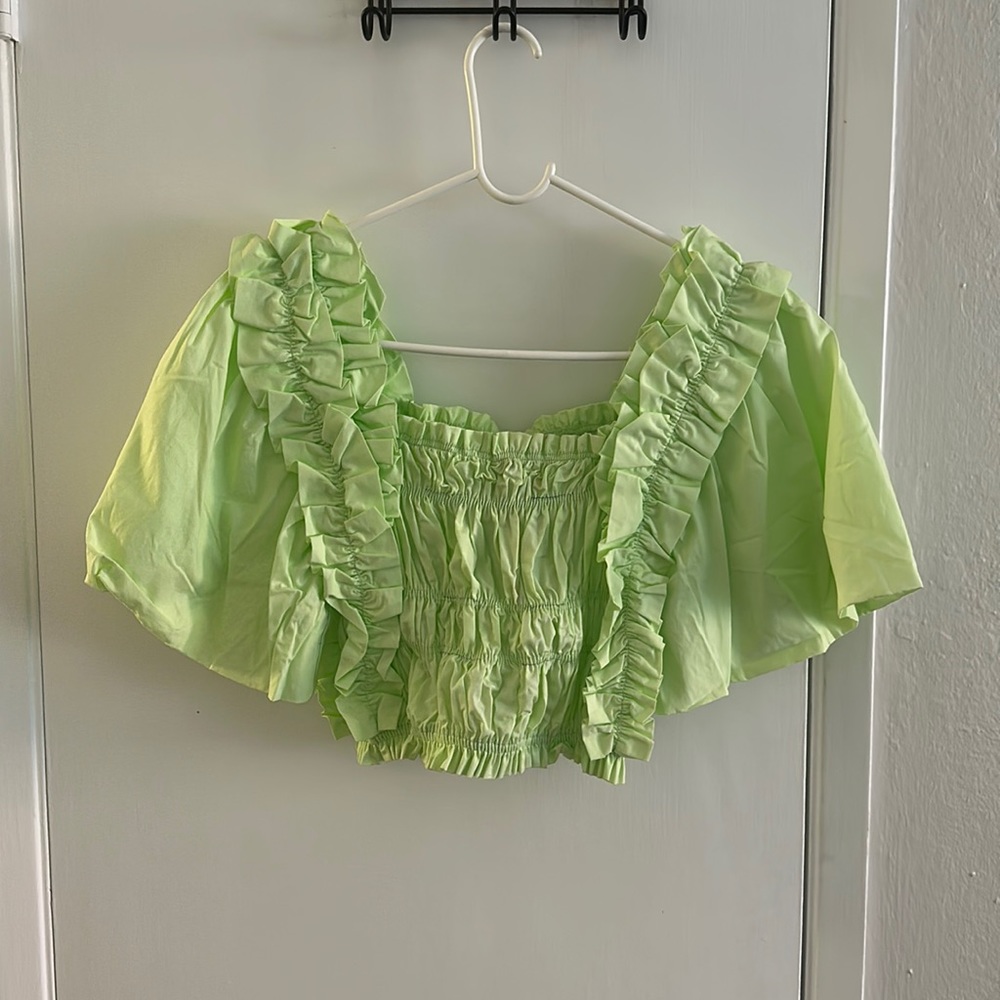 Blouse , light lime green color, Zara, size XS.
